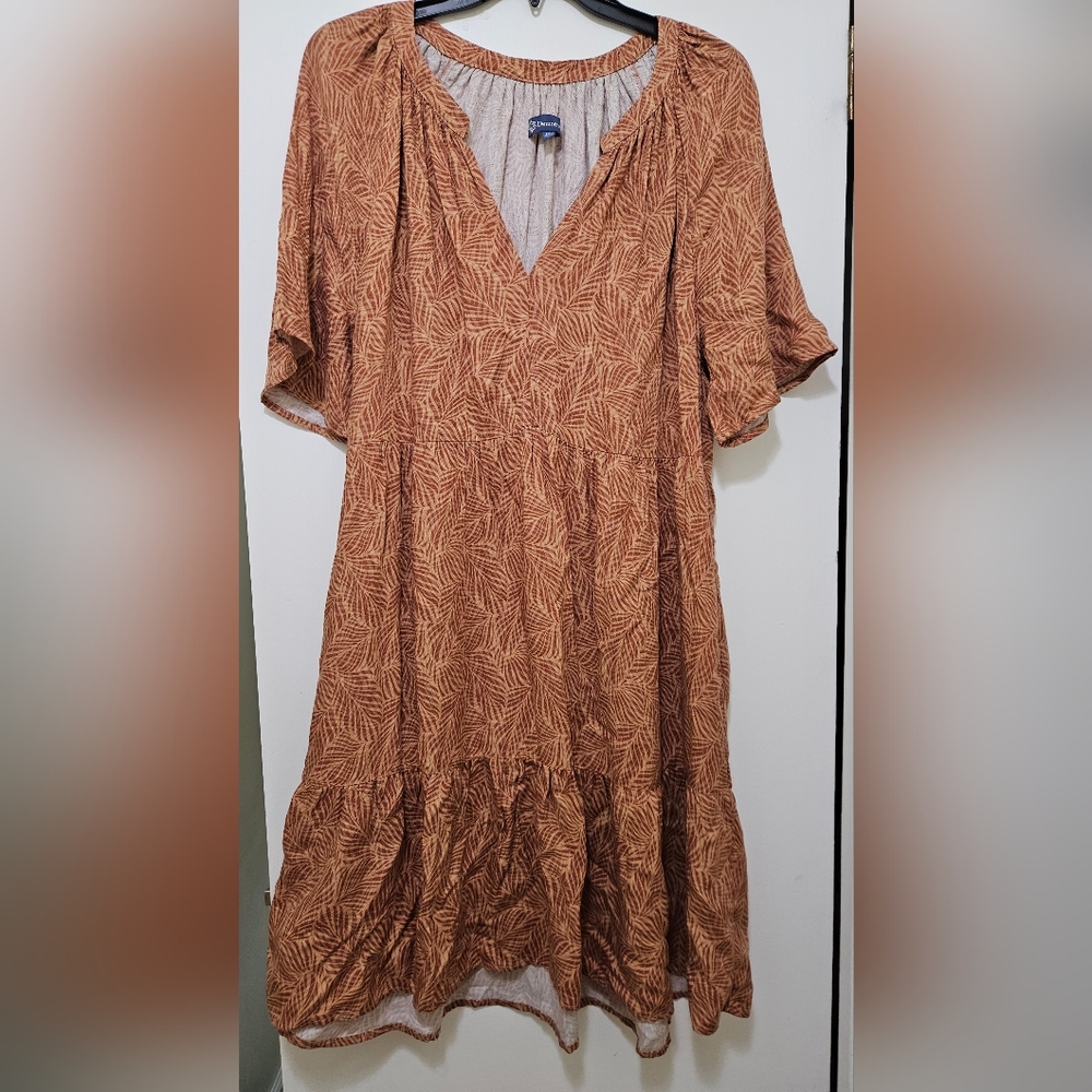 Democracy Rust Patterned Dress - image 1
